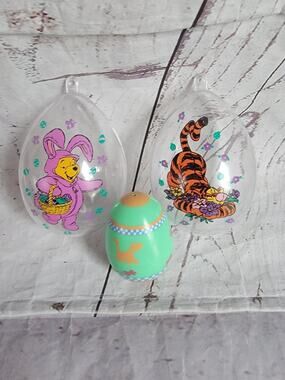 Vintage Disney Winnie the Pooh Tigger Bunny in Easter Egg Plastic Fillable